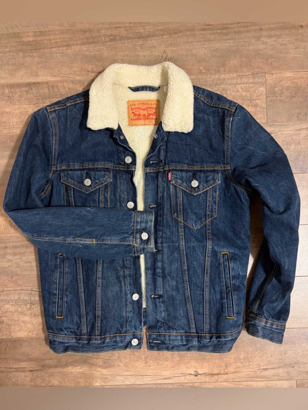 Levi's Dark Blue Denim Sherpa-Lined Jacket